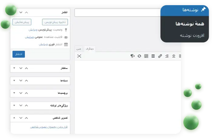 نحوه اضافه کردن نوشته در سایت وردپرس