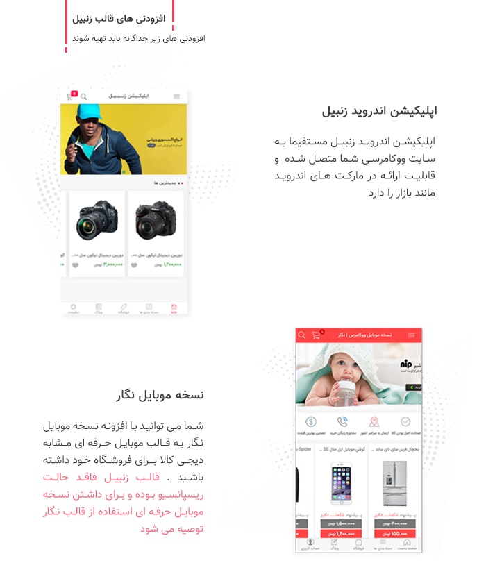 پوسته زنبیل | قالب فروشگاهی زنبیل