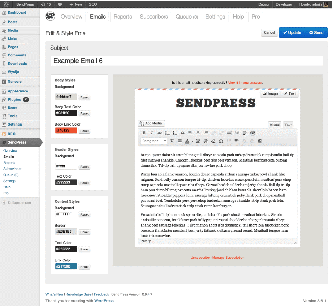 افزونه SendPress