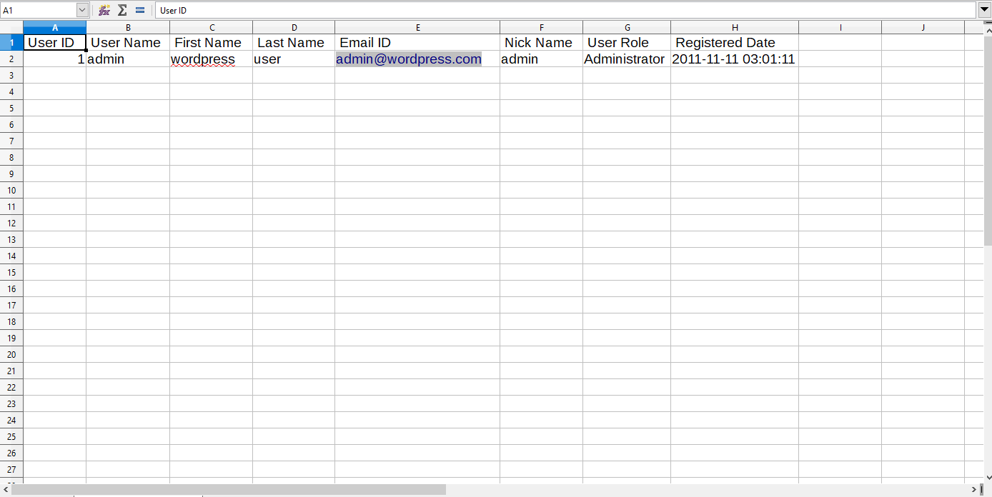 Export Users Data CSV