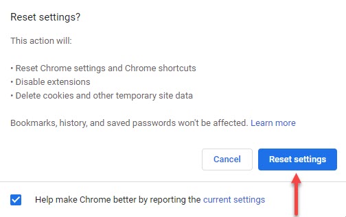 تنظیمات Chrome در رفع خطای خطای This site can’t be reached