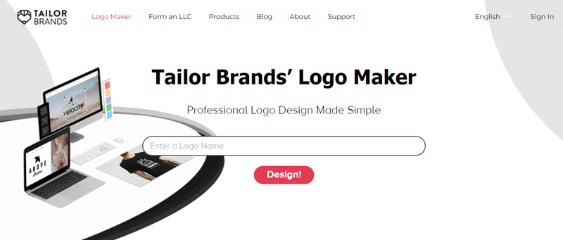 طراحی لوگو رایگان با سایت tailorbrands