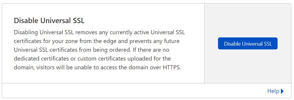 تنظیمات پیشرفته SSL در کلودفلر و Disable Universal SSL