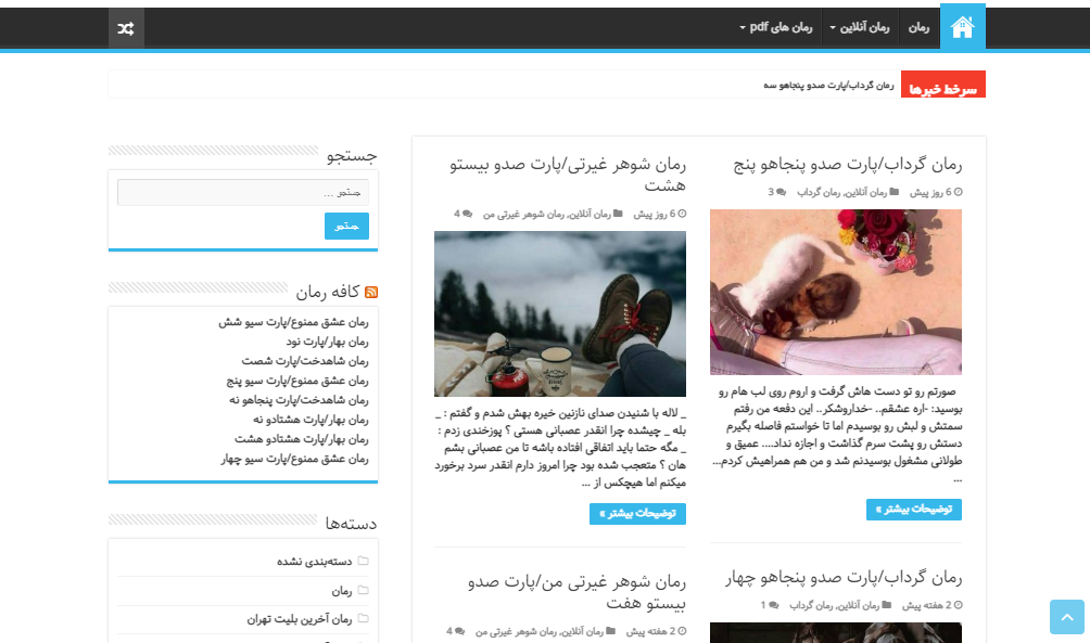 وب سایت رمان تک یکی از وبلاگ های پرطرفدار ایرانی