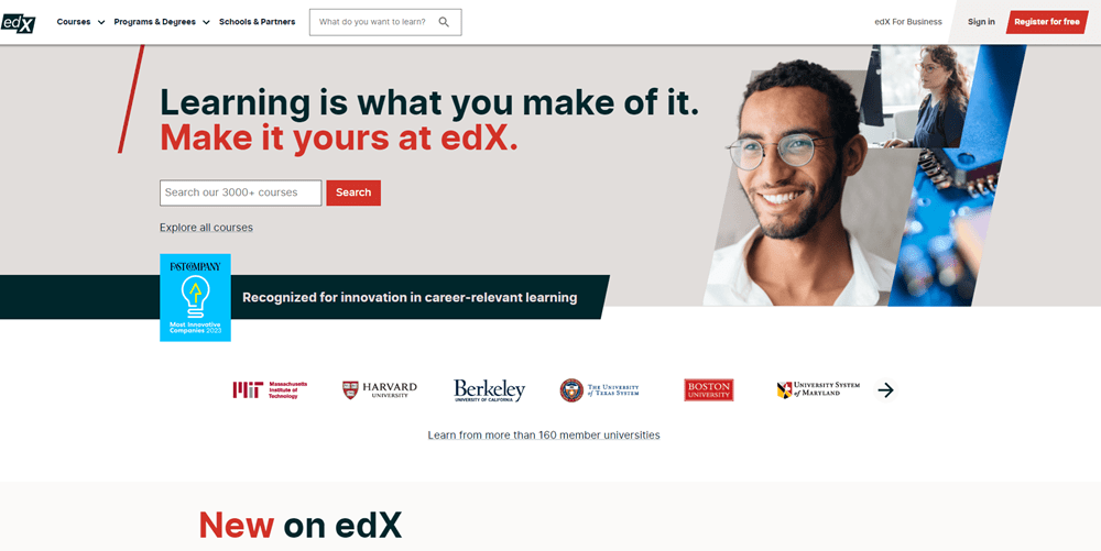 سایت‌ آموزش برنامه‌نویسی EDX