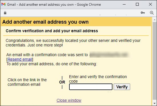وارد کردن کدتایید نهایی برای اتصال ایمیل هاست سی پنل به gmail