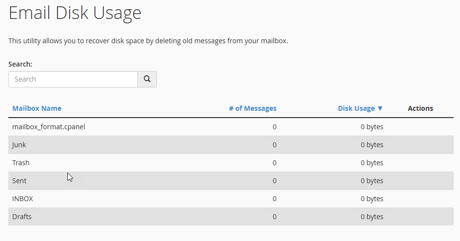 حذف ایمیل‌های غیر ضروری از بخش Email Disk Usage