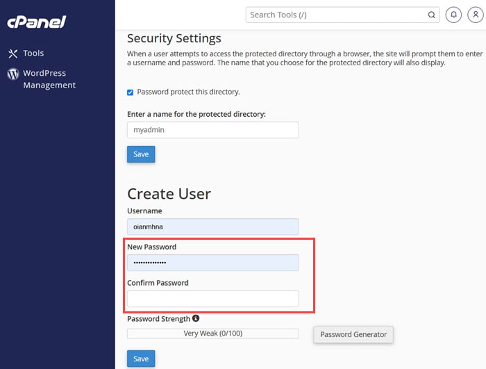 وارد کردن رمز دلخواه