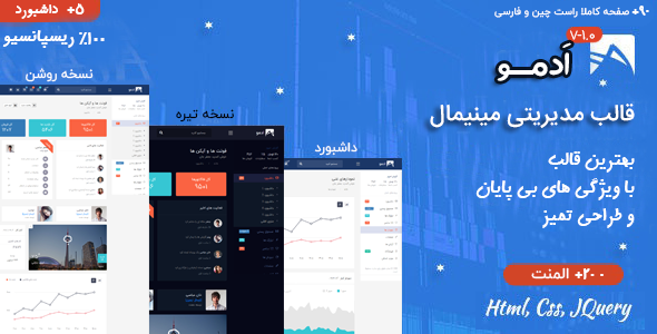 دانلود قالب Admo | قالب HTML مدیریتی مینیمال ادمو + بسته نصبی