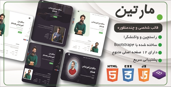 دانلود قالب Martyn، قالب HTML شخصی مارتین + بسته نصبی
