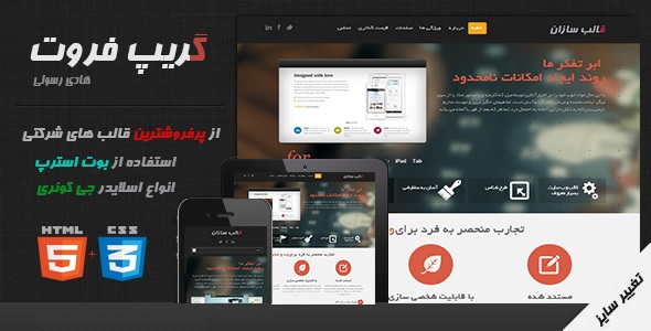 دانلود قالب شرکتی گریپ فروت + بسته نصبی